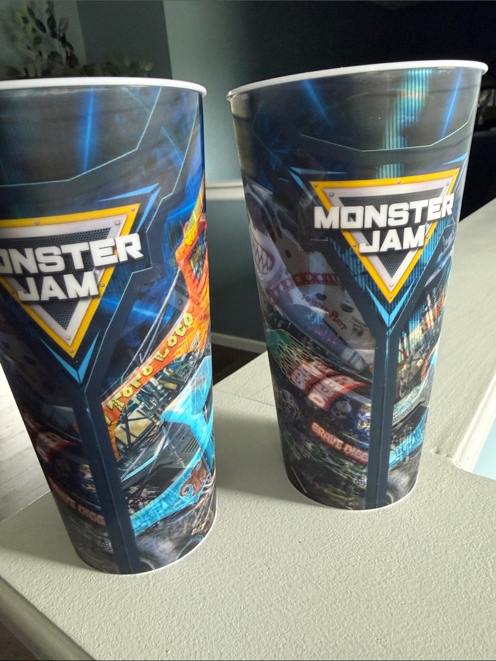 Monster Jam Branded Stadium Cups - Blue & Yellow Graphics